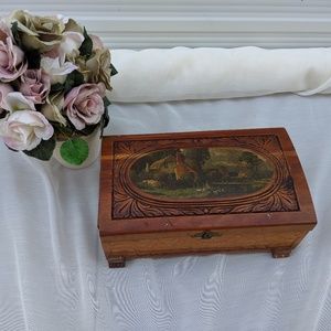 Vintage Wooden Jewelry Keepsake Box
